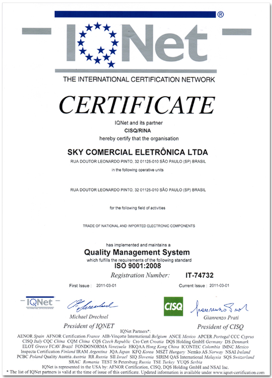 Certificado IQNET